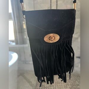 Black Fringe Crossbody Bag